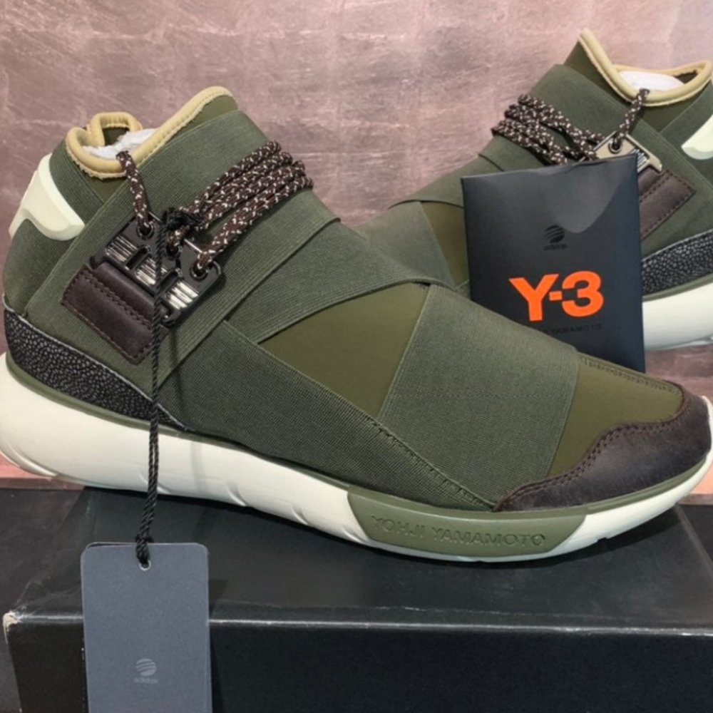 Y3 Qasa High olive green